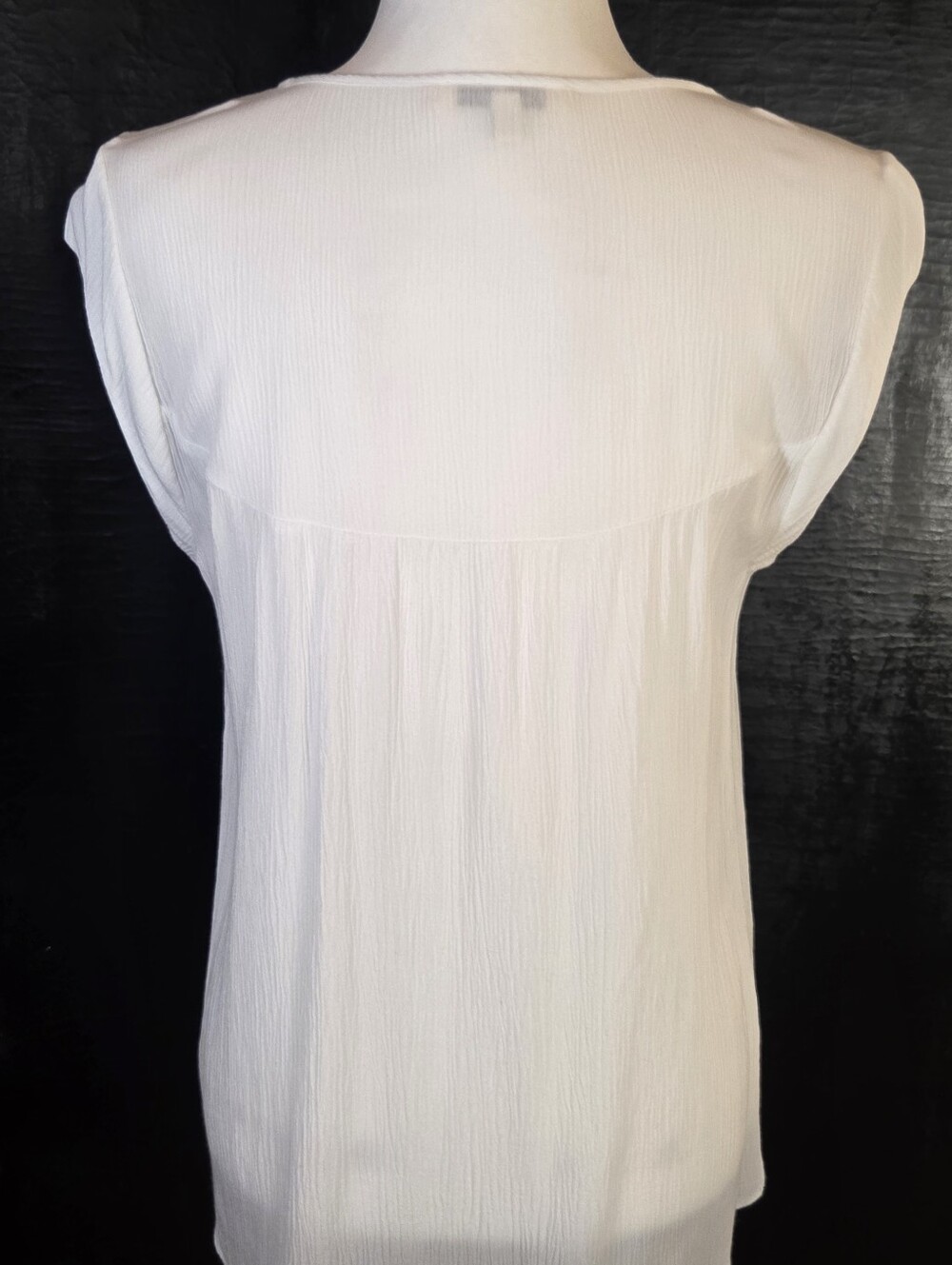 Black Rainn White Boho Lace Inset Keyhole Tassel Gauze Tunic Top M - Picture 8 of 10